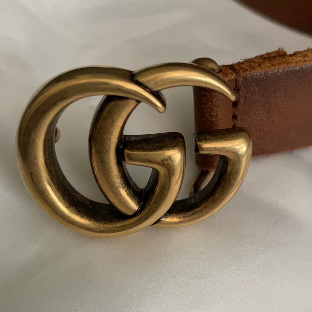 Gucci GG Skinny Brown Belt